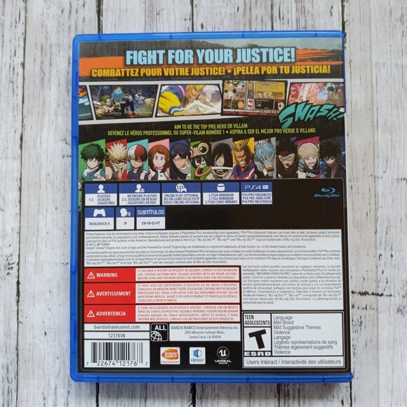 My Hero One's Justice Video Game and Case for Sony Playstation PS4 - Picture 4 of 4